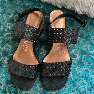 EUC Musse & Cloud Black Leather Slingback Sandals Size 38